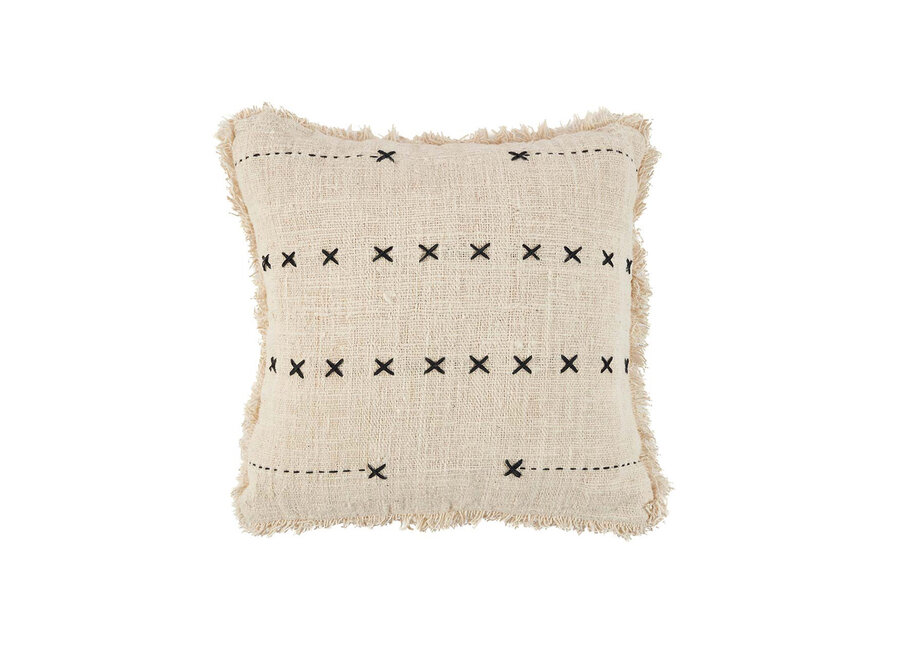 The French Kiss Cushion Cover - Natural Black