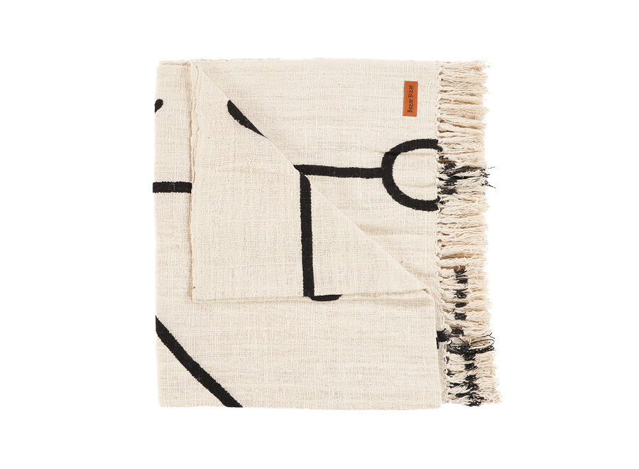 De Evil Eye Bedsprei - Naturel Zwart