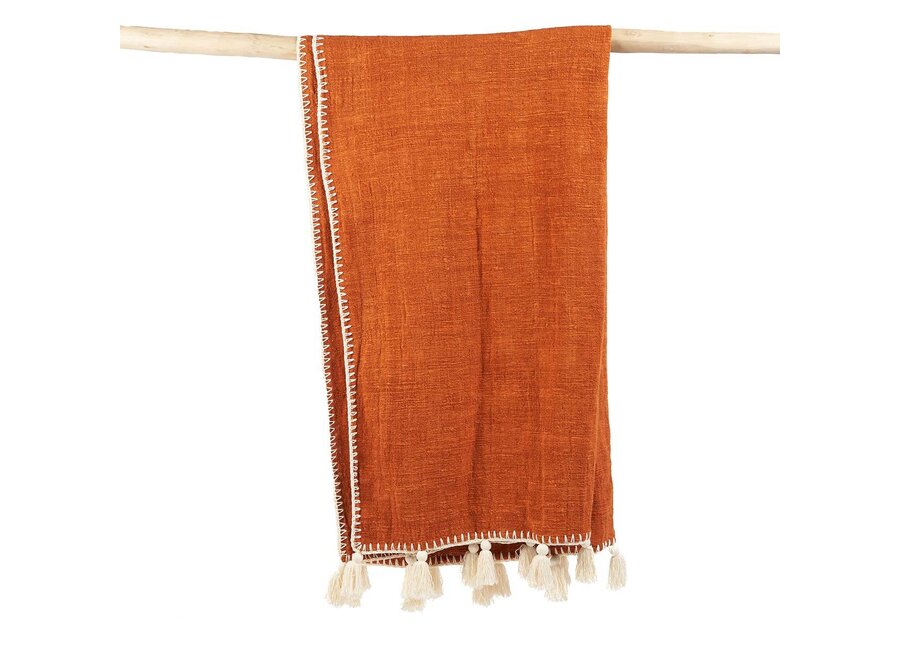 The Stitch Bed Throw - Terracotta
