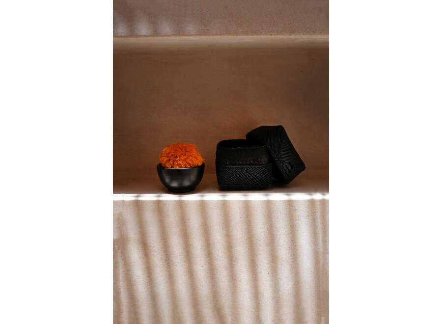 Il Cestino Con Perline - Nero - M