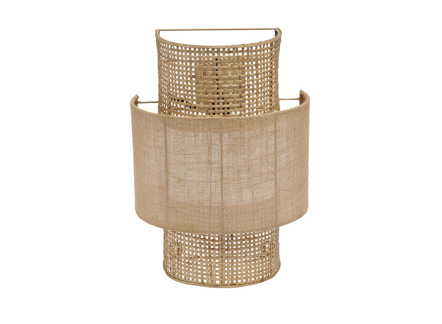 Die Bolly Jute Wandleuchte - Natur - M