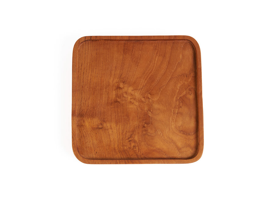 The Teak Square Plate - Natural - XS