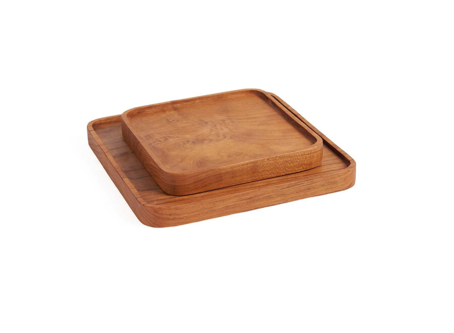 Het Teak Square Bord - Naturel - XS