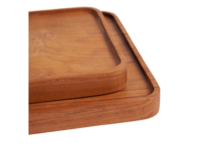 Der Teak Square Teller - Natur - M