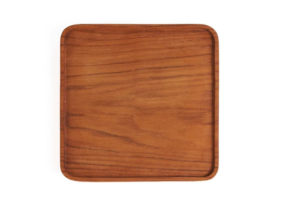 Der Teak Square Teller - Natur - S