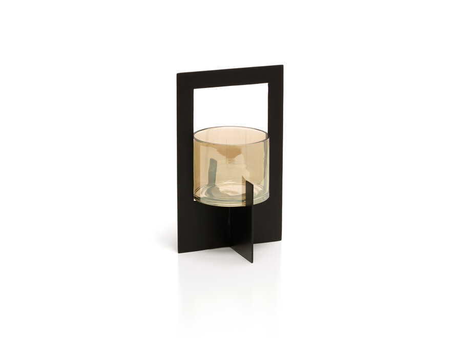 The Hurricane Framed Candle Holder - Black - L