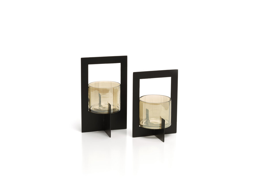 Der Hurricane Framed Kerzenhalter - Schwarz - L