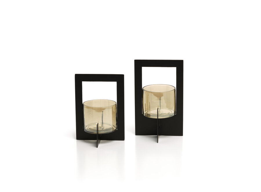 Il Portacandele Hurricane Framed - Nero - L