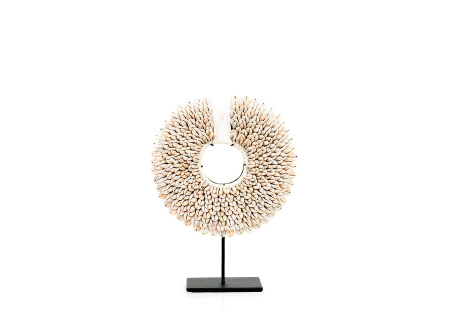 The Papua Shell Disc on Stand - White - S