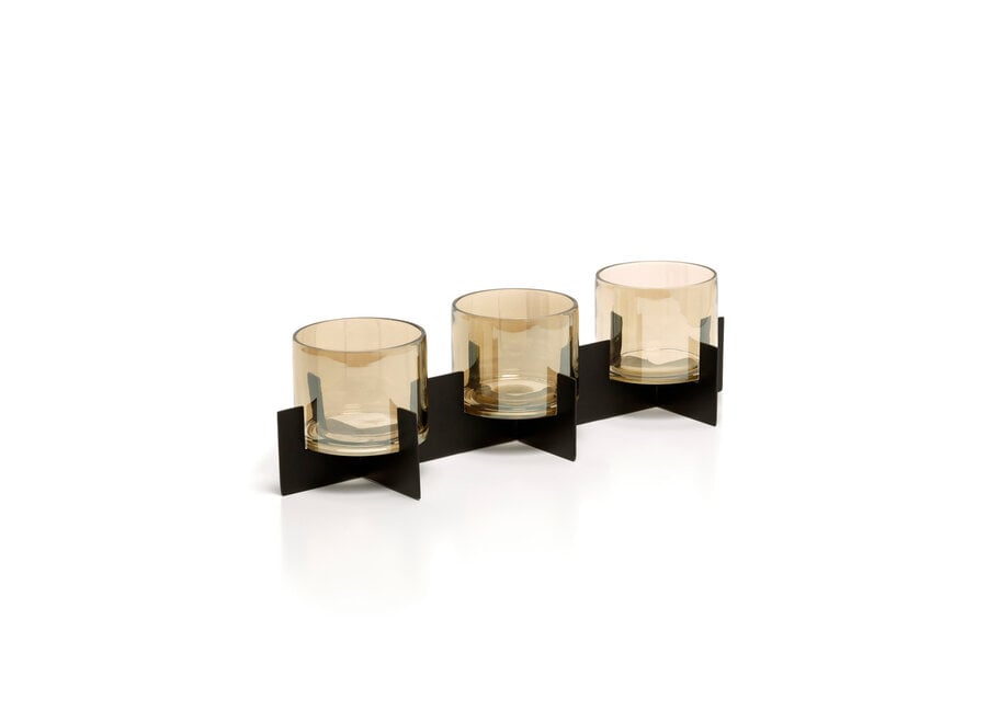 The Trio Noir Candle Holder - Black