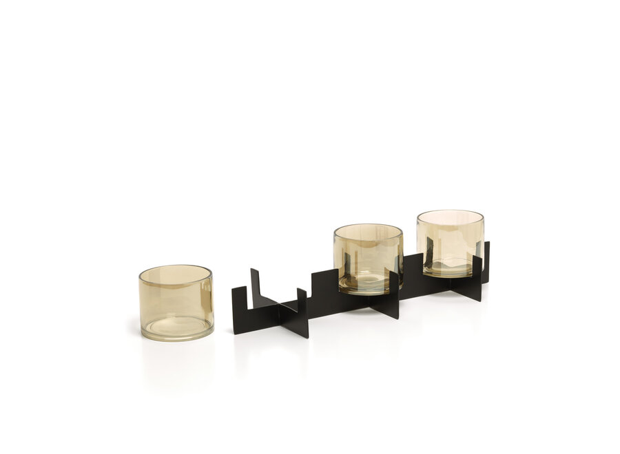 The Trio Noir Candle Holder - Black