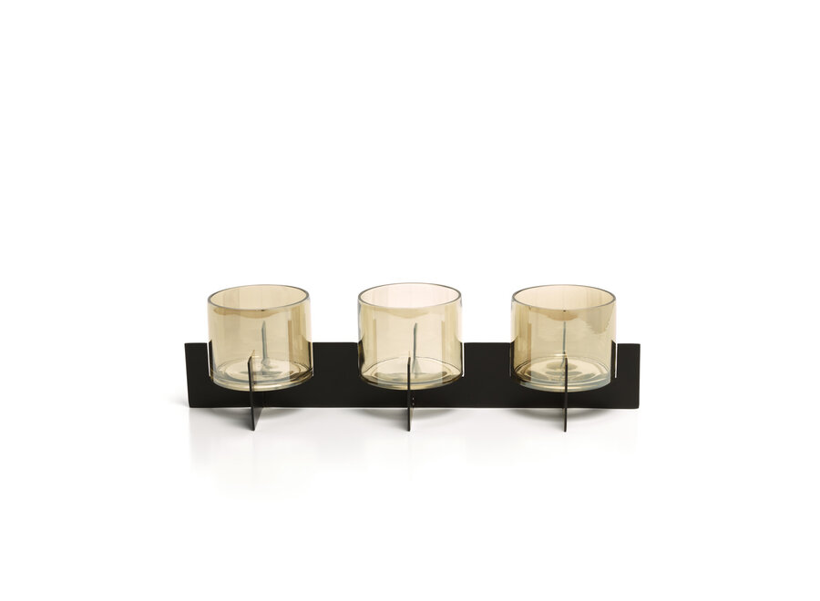 The Trio Noir Candle Holder - Black