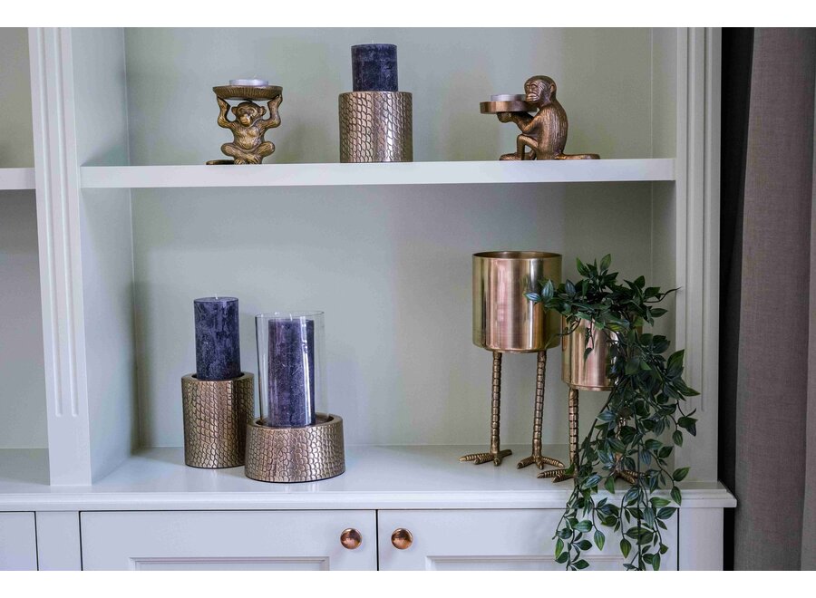 The Croco Candle Holder - Brass - M