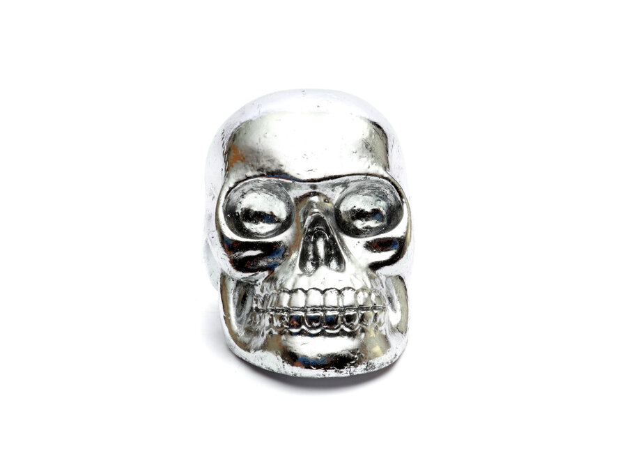 De Resin Skull Head Zilver - L
