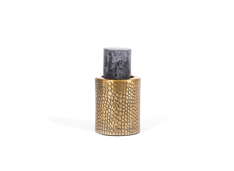 The Croco Candle Holder - Brass - L
