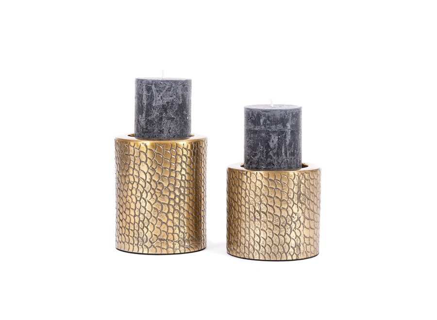 The Croco Candle Holder - Brass - L