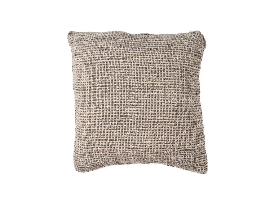 De Linen Grain Kussensloop - Naturel Zwart