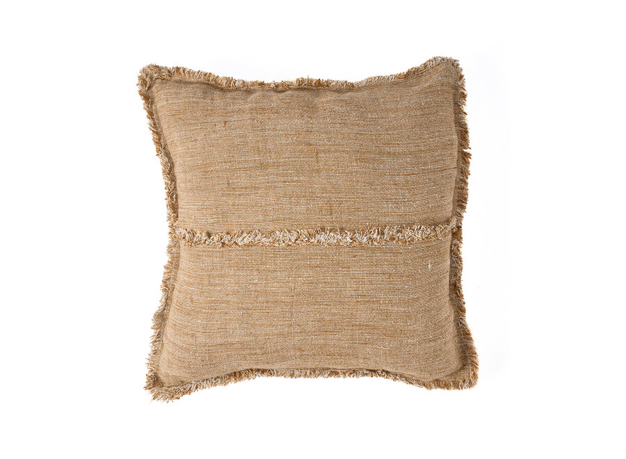 La Sahara Fringe Funda de Cojín - Marrón Natural - 50x50