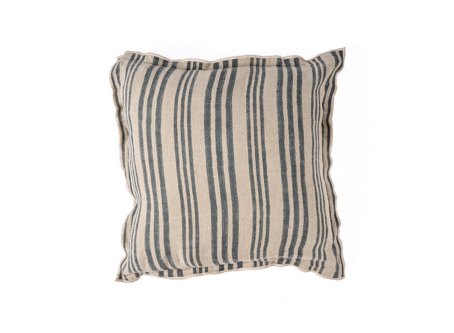 La Housse de Coussin Nordic Stripe - Noir Naturel - 50x50