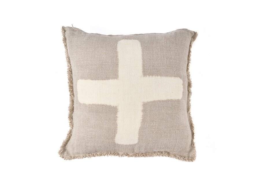 La Fodera per Cuscini Ivory Cross - Bianco Naturale - 50x50