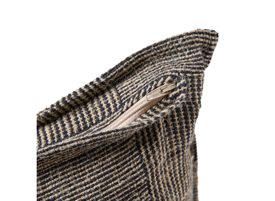 The Bloc Party Cushion Cover - Black Natural - 50x50