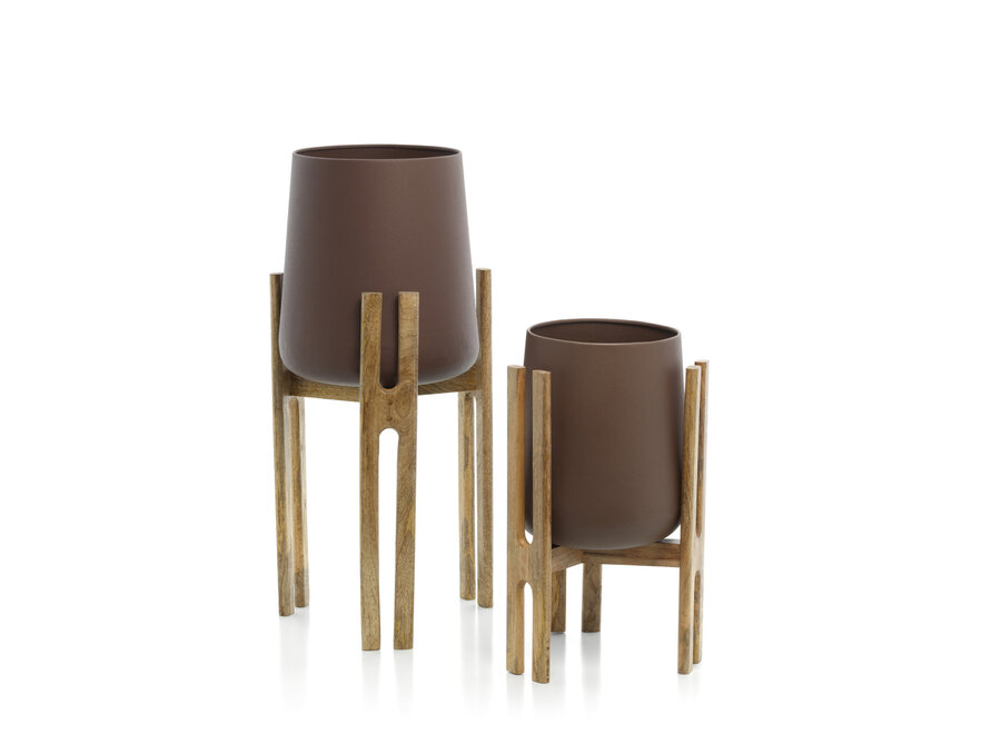 De Forked Root Bloempot - Naturel Bruin - M