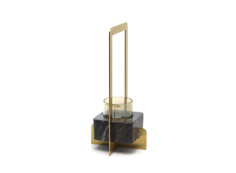 The Marbre d’Or Candle Holder - Gold Black - L