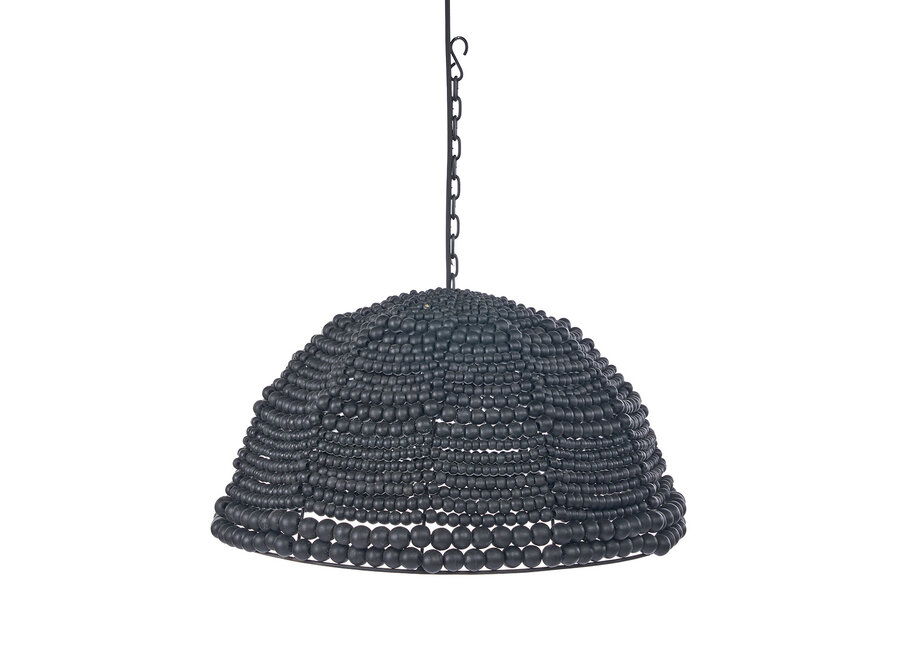 La Lampada A Sospensione Wooden Bead Dome - Nera