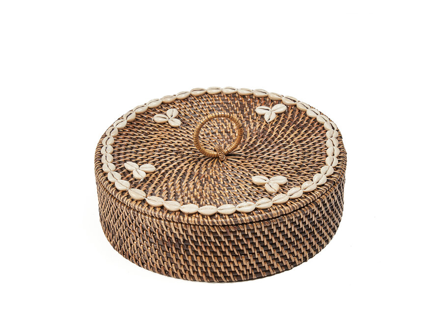The Rattan Compartment Basket - Natural Brown