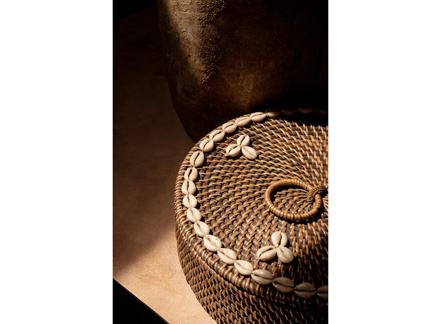 The Rattan Compartment Basket - Natural Brown