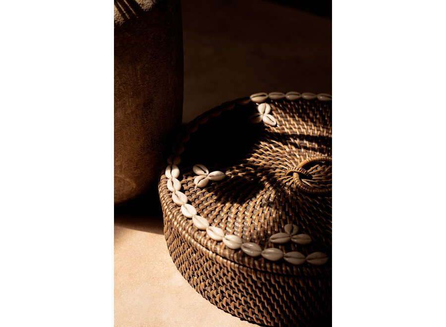 The Rattan Compartment Basket - Natural Brown