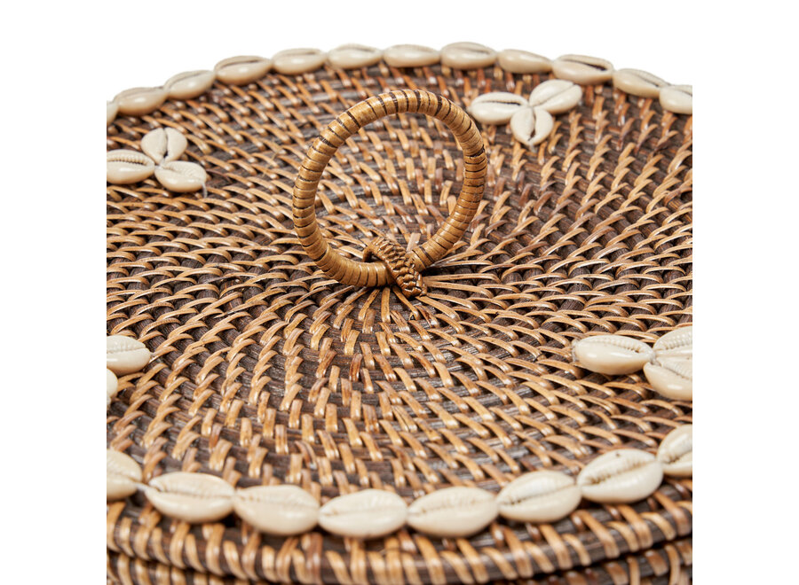The Rattan Compartment Basket - Natural Brown