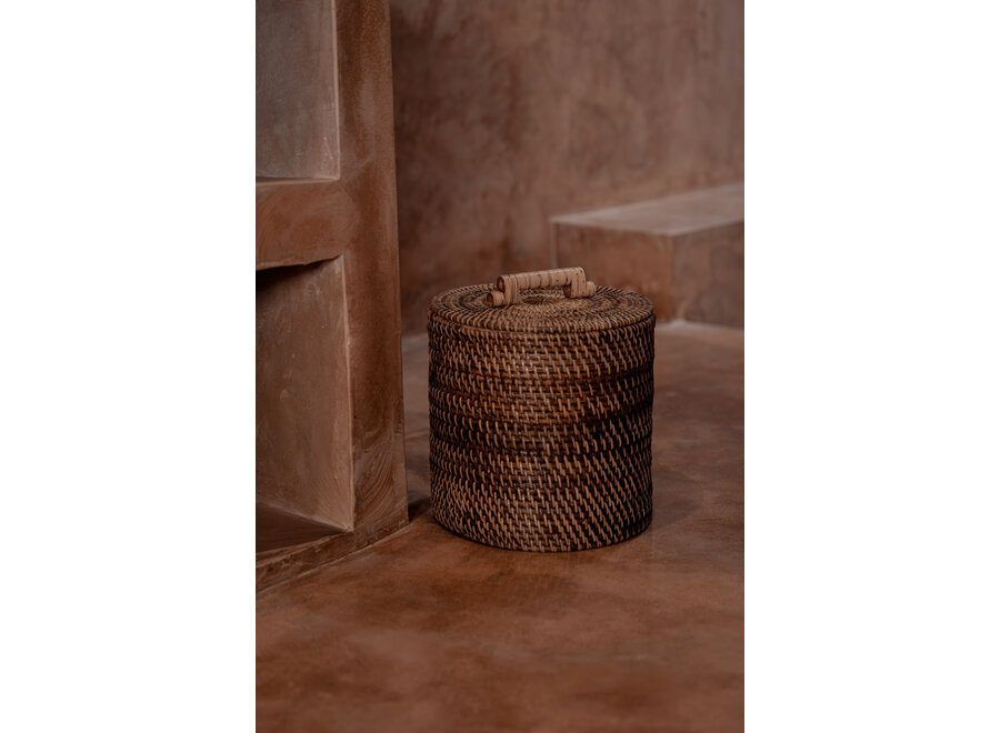 Il Cestino In Rattan Basso - Marrone Naturale