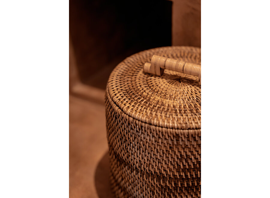 Il Cestino In Rattan Basso - Marrone Naturale