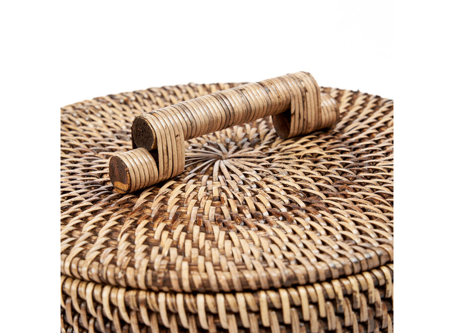 Der Rattan Korb Niedrig - Naturbraun