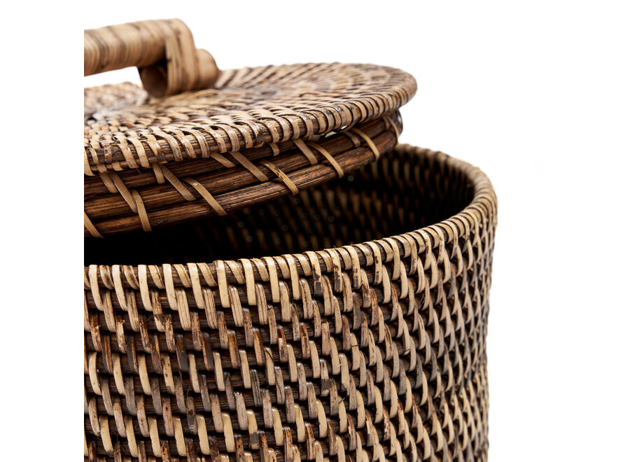 De Rattan Mand Laag - Natuurlijk Bruin