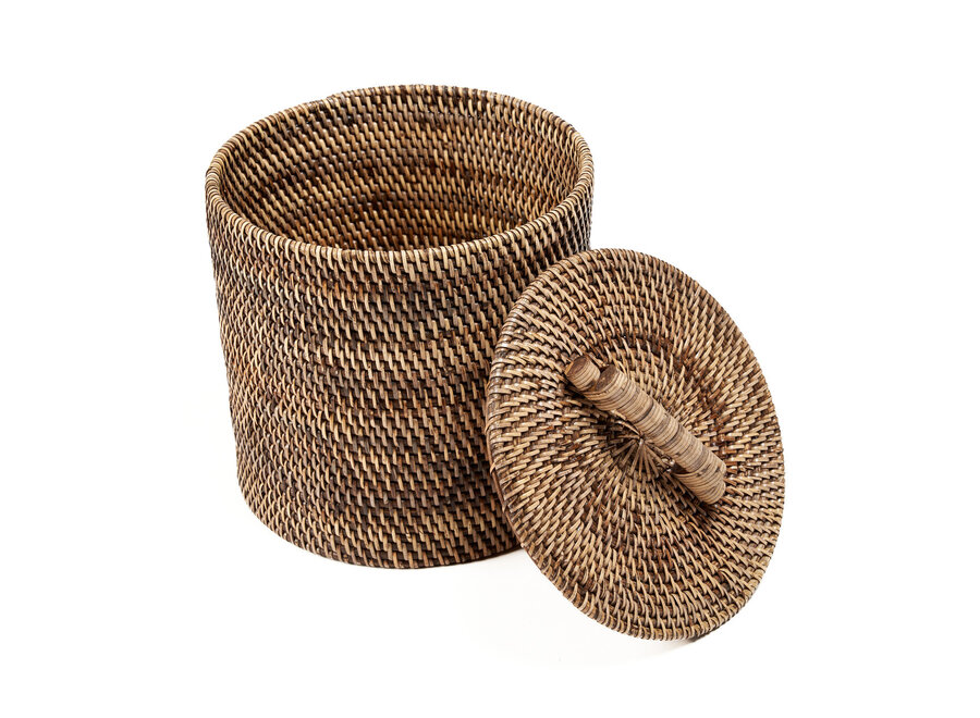 De Rattan Mand Laag - Natuurlijk Bruin