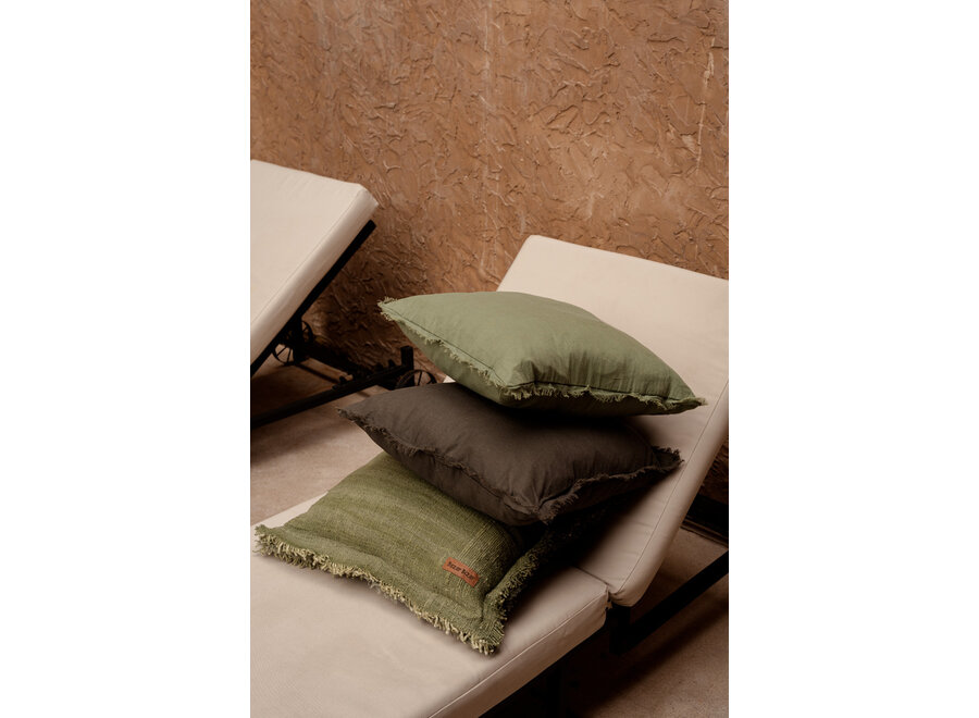 De Jungle Fringe Kussensloop - Groen