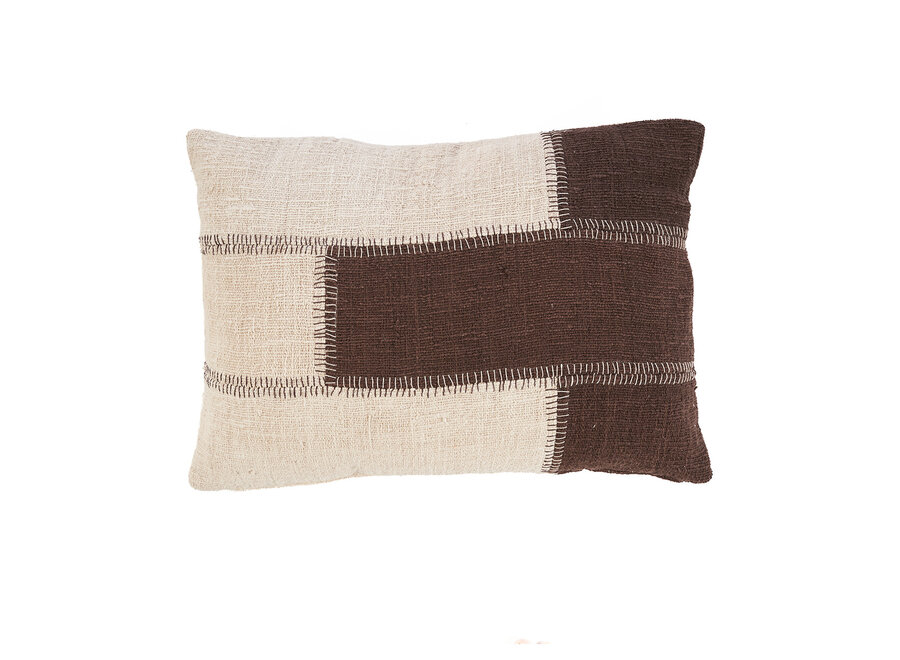 La Federa per Cuscini Cocoa Patchwork - Marrone Naturale