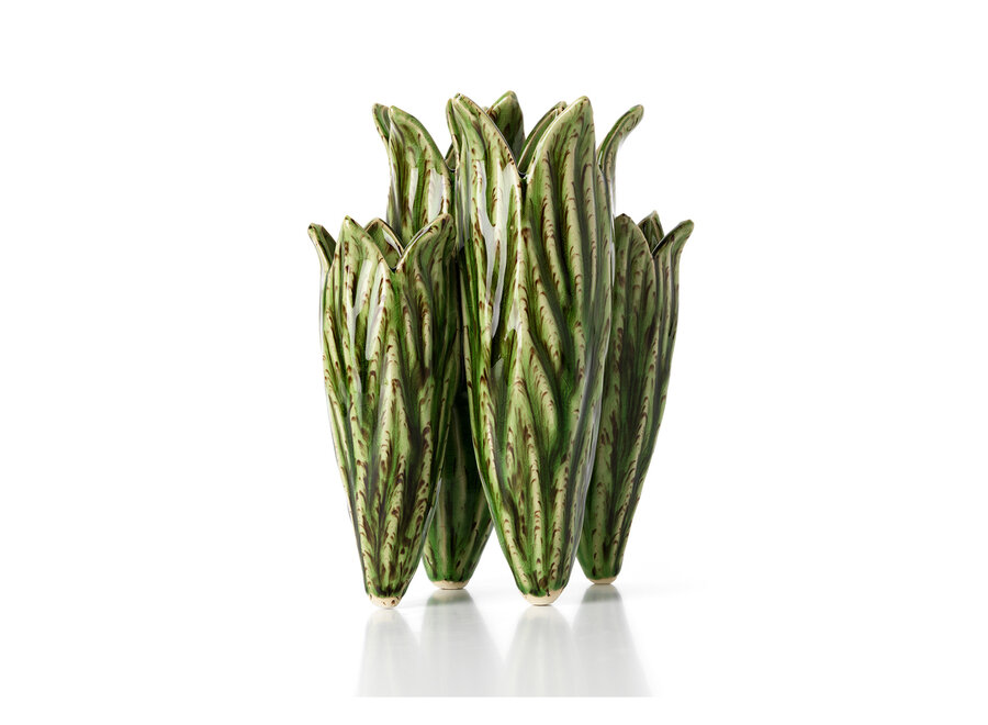 The Tulip Leaf Vase - Forest Green