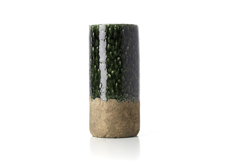 Le Vase Cylindre Moss - Vert Béton - L