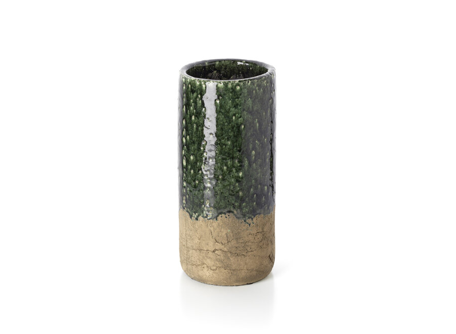 Le Vase Cylindre Moss - Vert Béton - L
