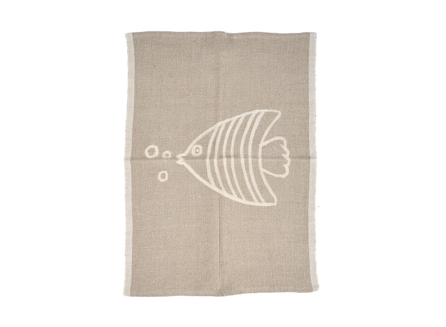The Linen Fish Kitchen Towel - Natural White - 50x70