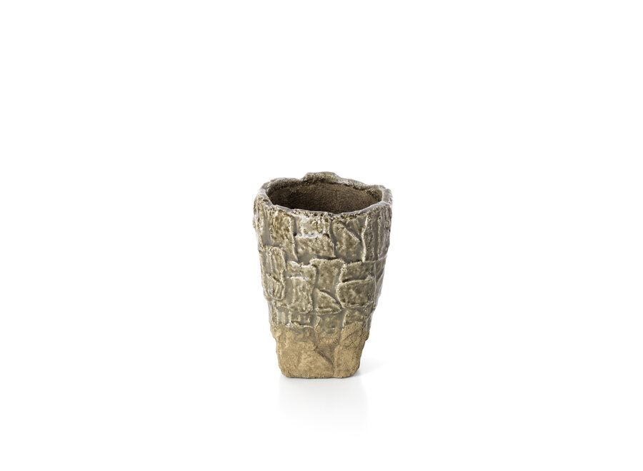 The Rock Texture Vase - Grey Stone - S
