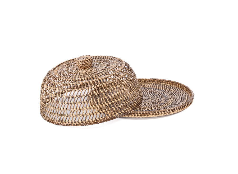 Die Rattan Speisehaube - Naturbraun - M