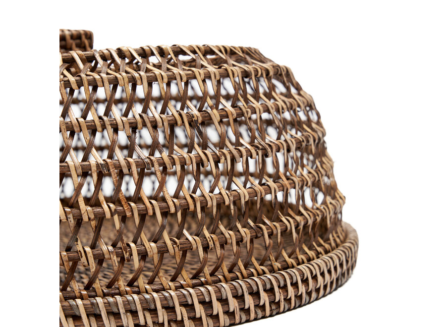 Die Rattan Speisehaube - Naturbraun - M