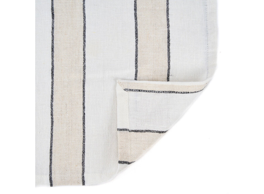 Das Provence Serviette - Natur Schwarz Weiß - 45x45
