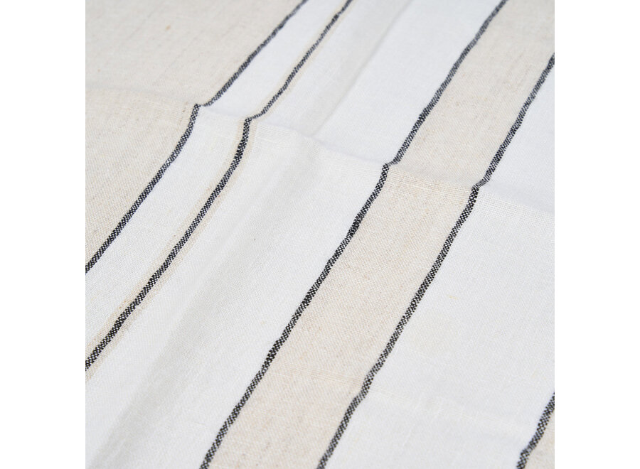 De Provence Servet - Natuurlijk Zwart Wit - 45x45