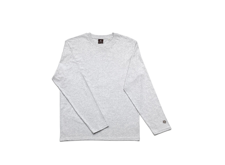 La Camiseta Checkerboard De Manga Larga - Gris Jaspeado - M