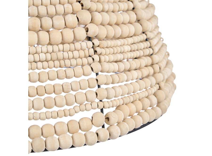 The Wooden Bead Dome Pendant - Natural